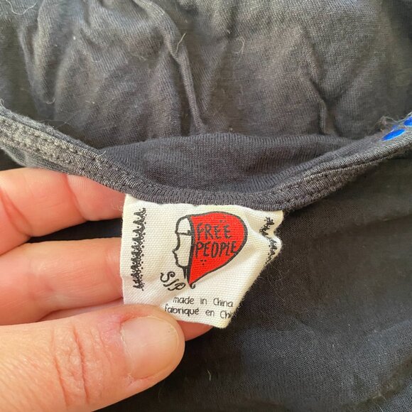 FREE PEOPLE Navy STUDDED Batwing Dolman Y2K Blouse Shirt *SMALL* - Picture 5 of 5